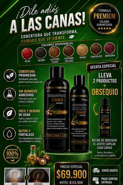 Shampoo Chao Canas +Tratmiento Gratis 2X1 + OBSEQUIO